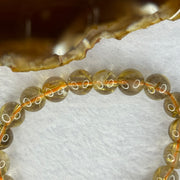 Natural Golden Rutilated Quartz Beads 天然金发水晶手链 22.25g 15.5cm 9.4mm 21 Beads - Huangs Jadeite and Jewelry Pte Ltd