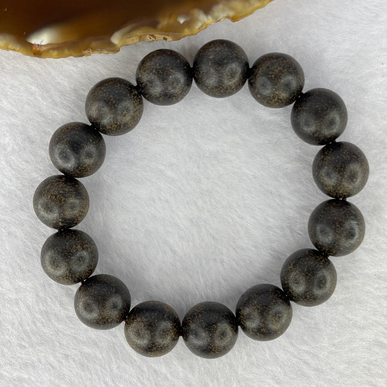 Natural Old Wild Indonesia Agarwood Beads Bracelet (Sinking Type) 天然老野生印尼沉香珠手链 22.78g 13.8 mm 15 Beads - Huangs Jadeite and Jewelry Pte Ltd