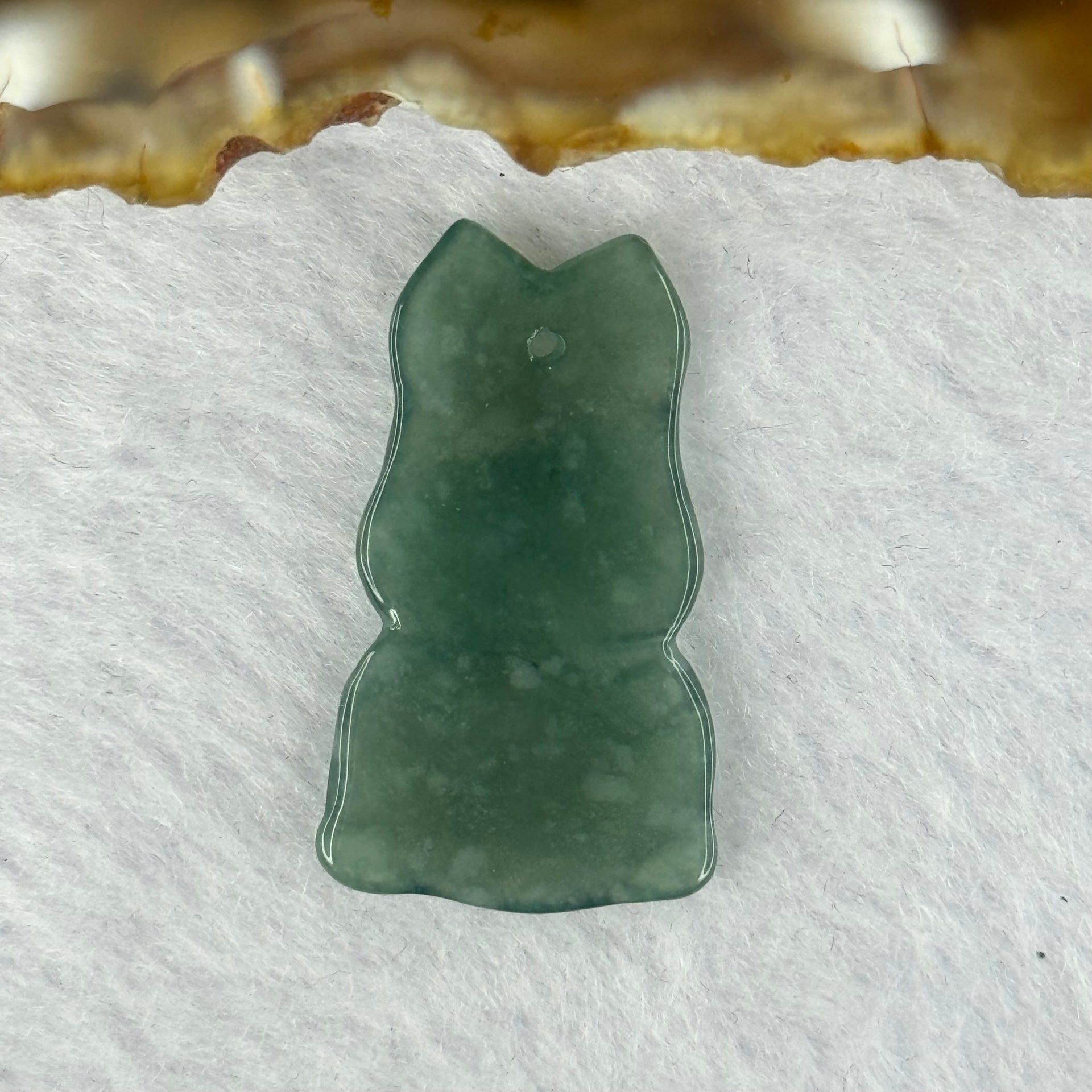 Type A Icy Blueish Green Jadeite Rabbit Pendant 2.45g 27.7 by 16.1 by 2.7mm - Huangs Jadeite and Jewelry Pte Ltd