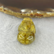 Above Average Grade Natural Golden Rutilated Quartz Pixiu Charm for Bracelet 天然金发水晶貔貅 8.45g 26.1 by 16.9 by 11.3mm - Huangs Jadeite and Jewelry Pte Ltd