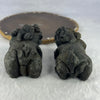 Rare Natural Tibetan Meteorite Tektite Pixiu Display Pair 832.1g each about 87.1 by 50.9 by 50.3mm