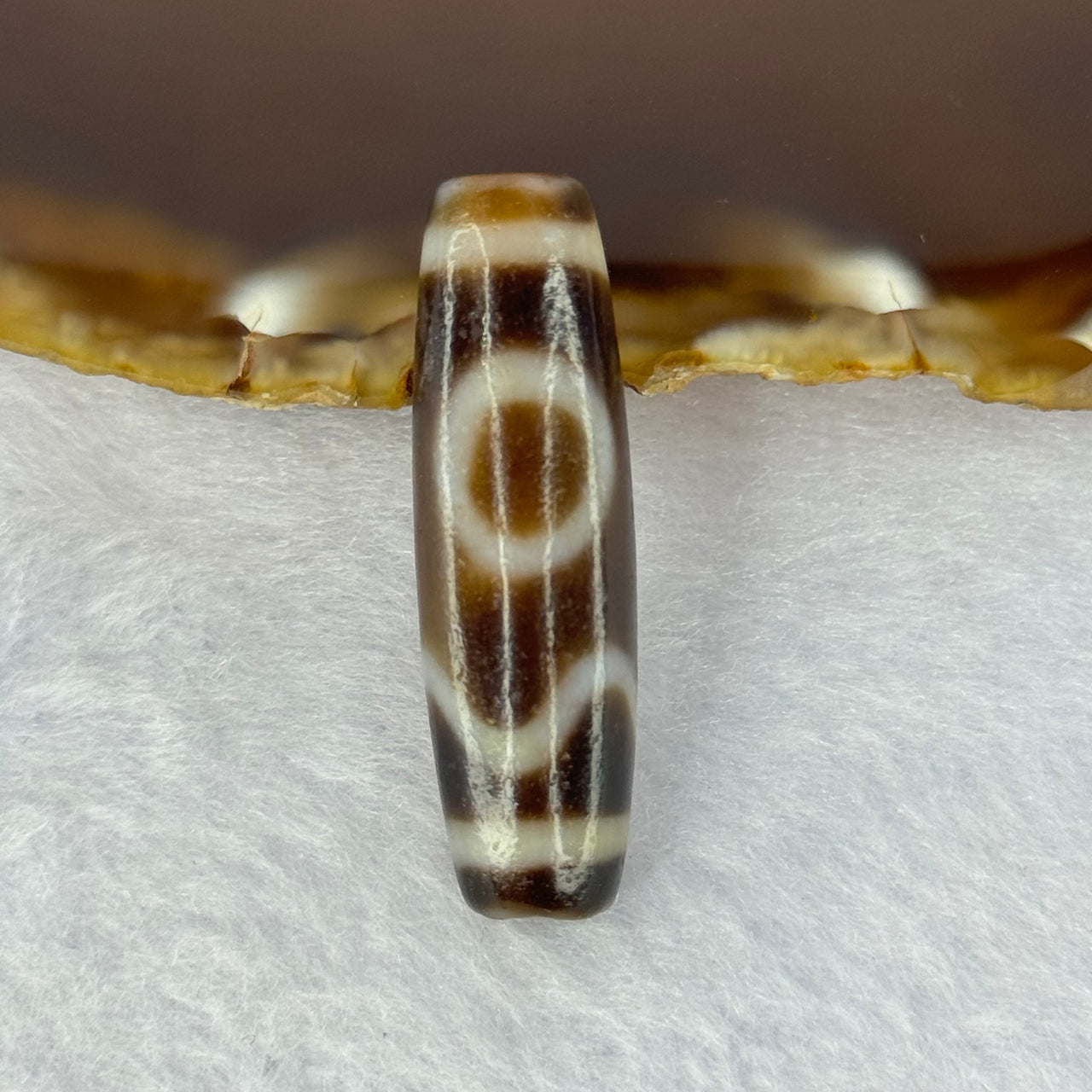 Natural Powerful Tibetan Old Oily Agate Sky Door Serenity 1 Eye Dzi Bead Heavenly Master (Tian Zhu) 一眼天诛 7.88g 38.3 by 11.3mm - Huangs Jadeite and Jewelry Pte Ltd