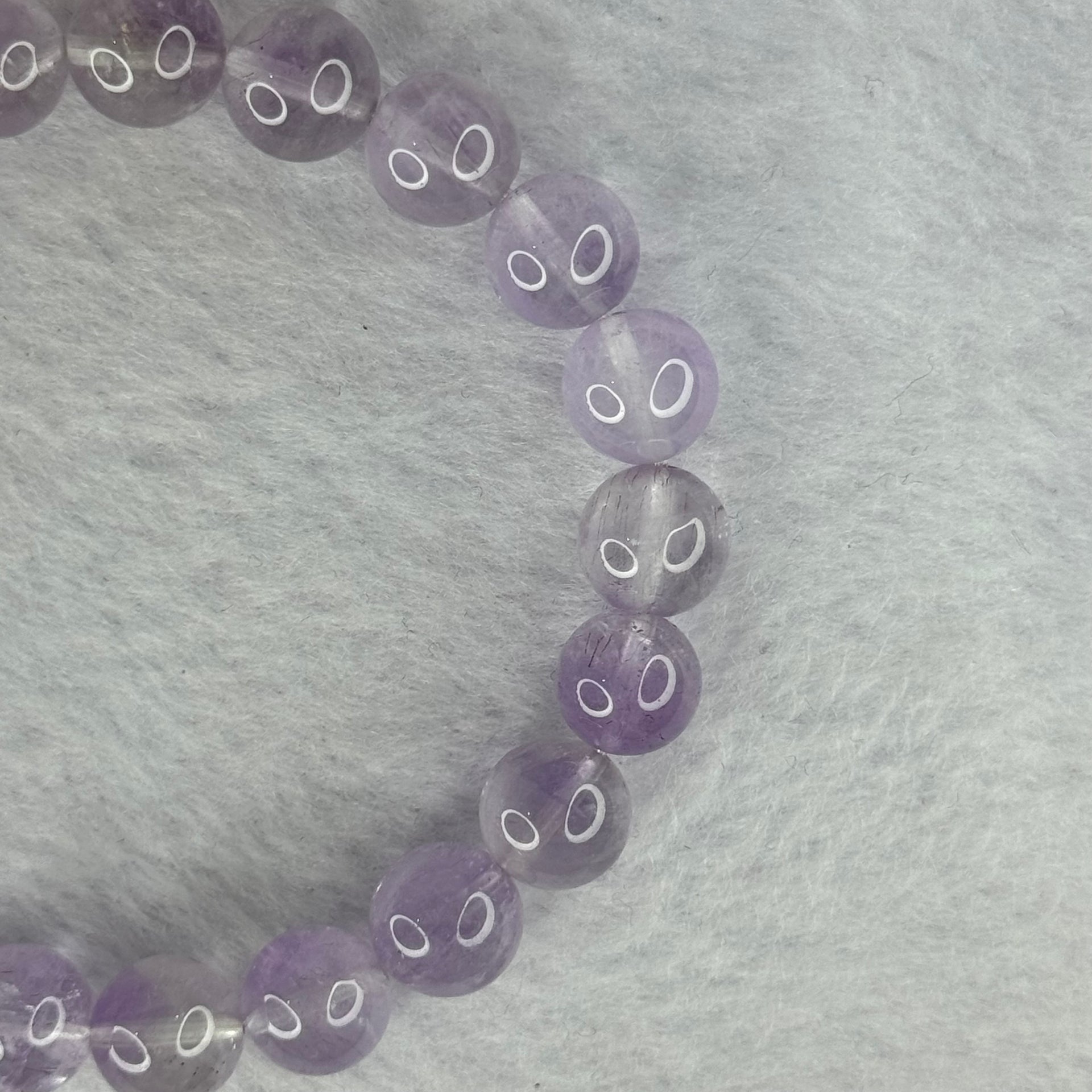 Natural Super 7 Amethyst Beads Bracelet 天然紫超七手链 22.67g 16cm 9.4mm 21 Beads - Huangs Jadeite and Jewelry Pte Ltd