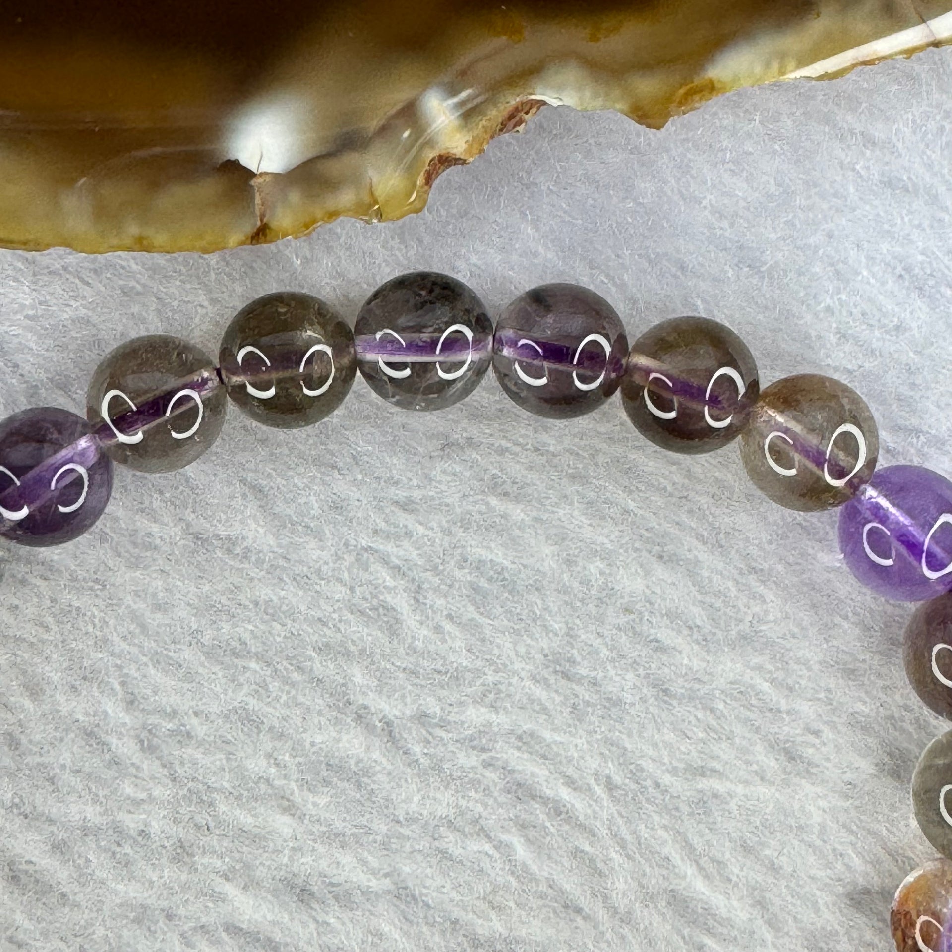 Natural Auralite Crystal Bracelet 极光手链 15.30g 8.0 mm 25 Beads - Huangs Jadeite and Jewelry Pte Ltd