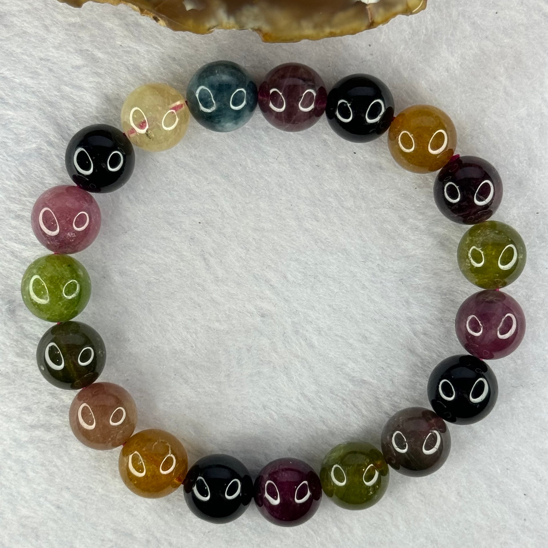 Good Grade Natural Tourmaline Beads Bracelet 好的天然碧玺珠手链 37.02g 17.5cm 10.9mm 19 Beads - Huangs Jadeite and Jewelry Pte Ltd