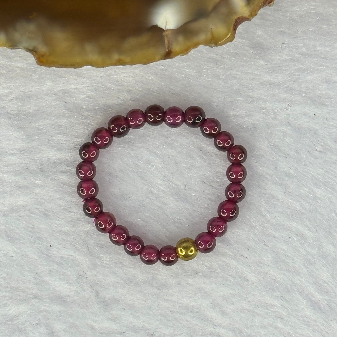 Natural Red Garnet Bead Ring 0.95g 2.6mm 23 Beads - Huangs Jadeite and Jewelry Pte Ltd