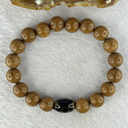 Natural Six Way Wooden Bead With 3 Eyes Dzi Bead Tian Zhu Beads Bracelets 天然六道木带三眼天珠手链 11.37g 16.5cm 10.4mm 18 Beads/ 13.5 by 10.1mm 1 Bead - Huangs Jadeite and Jewelry Pte Ltd