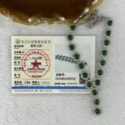 Certified Type A Icy Dark Green Jadeite Beads in 925 Sliver Necklace 15.53g 5.6 by 2.0 mm 17 Pcs - Huangs Jadeite and Jewelry Pte Ltd