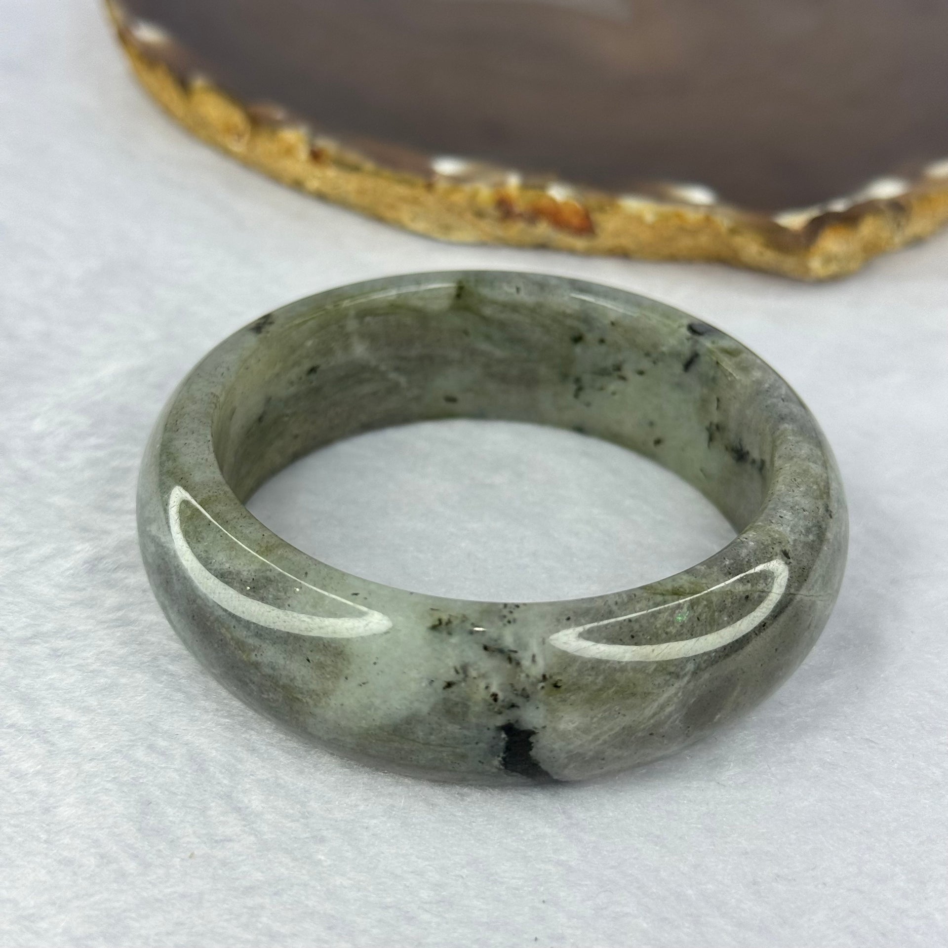 Natural Labradorite Bangle 68.43g 19.2 by 8.5mm Inner Diameter 55.3cm - Huangs Jadeite and Jewelry Pte Ltd