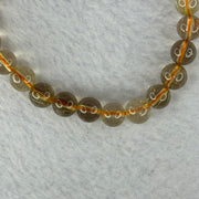 Natural Golden Rutilated Quartz Beads 天然金发水晶手链 15.03g 15.5cm 7.9mm 25 Beads - Huangs Jadeite and Jewelry Pte Ltd