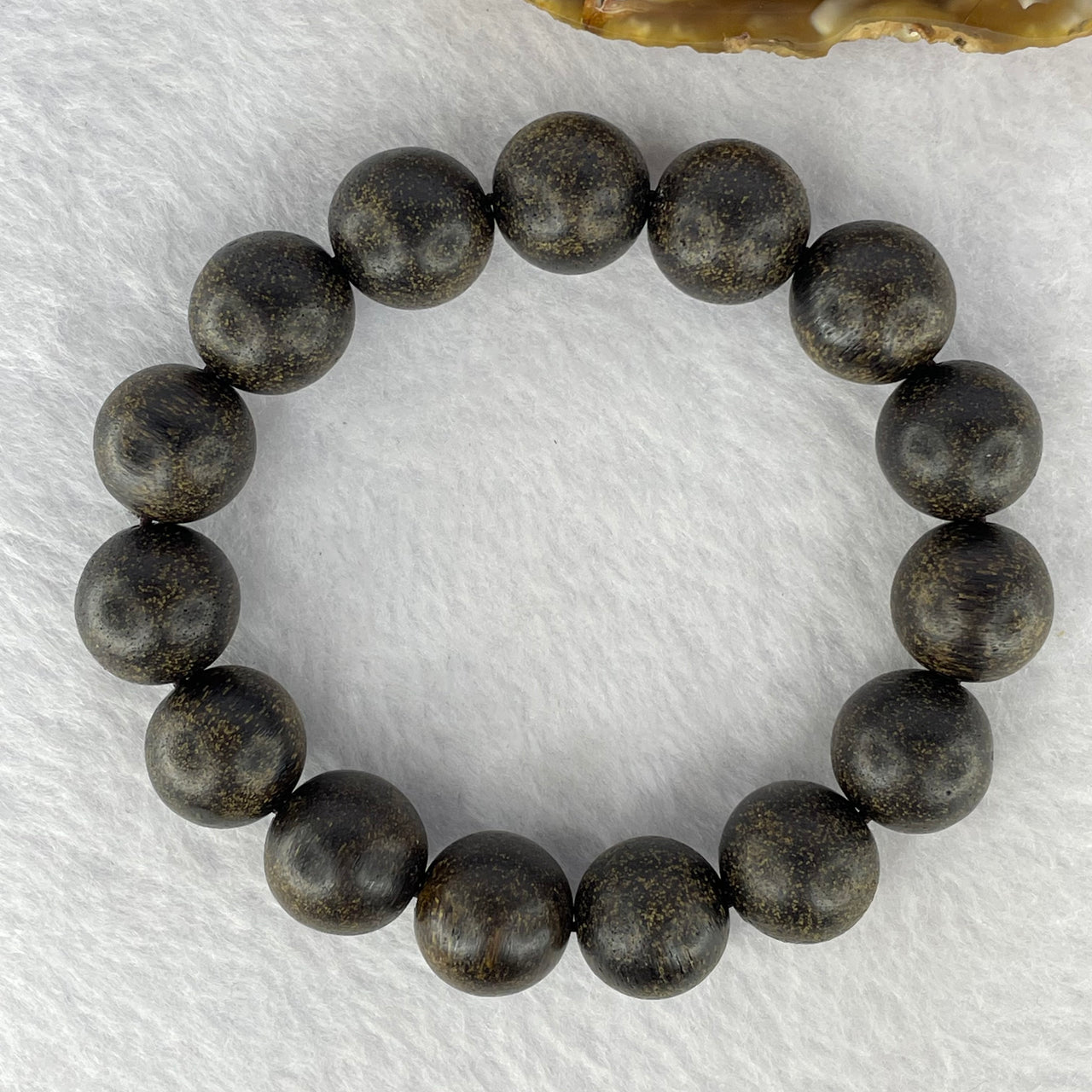 Natural Old Wild Indonesia Agarwood Beads Bracelet (Sinking Type) 天然老野生印尼沉香珠手链 22.75g 17.5 cm / 13.6 mm 15 Beads - Huangs Jadeite and Jewelry Pte Ltd