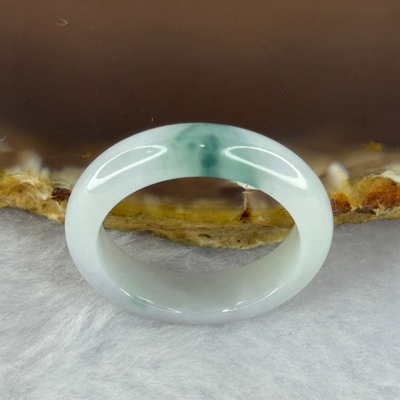 Type A Light Green Lavender with Blueish Green Patch Jadeite Ring 3.70g 5.9 by 3.6mm US9.5 HK21