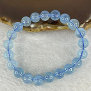 Natural Aquamarine Bracelet 天然海蓝宝石手链 22.29g 16cm 9.2mm 21 Beads - Huangs Jadeite and Jewelry Pte Ltd