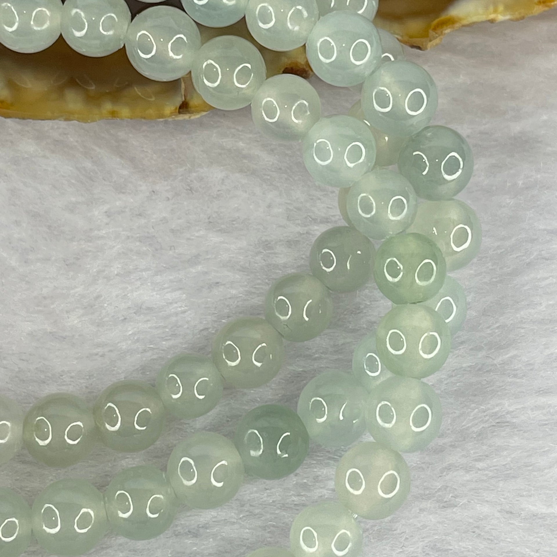 Rare High Icy Type A Sky Blue Beads Necklace 6.2mm 88 Beads 33.17g - Huangs Jadeite and Jewelry Pte Ltd