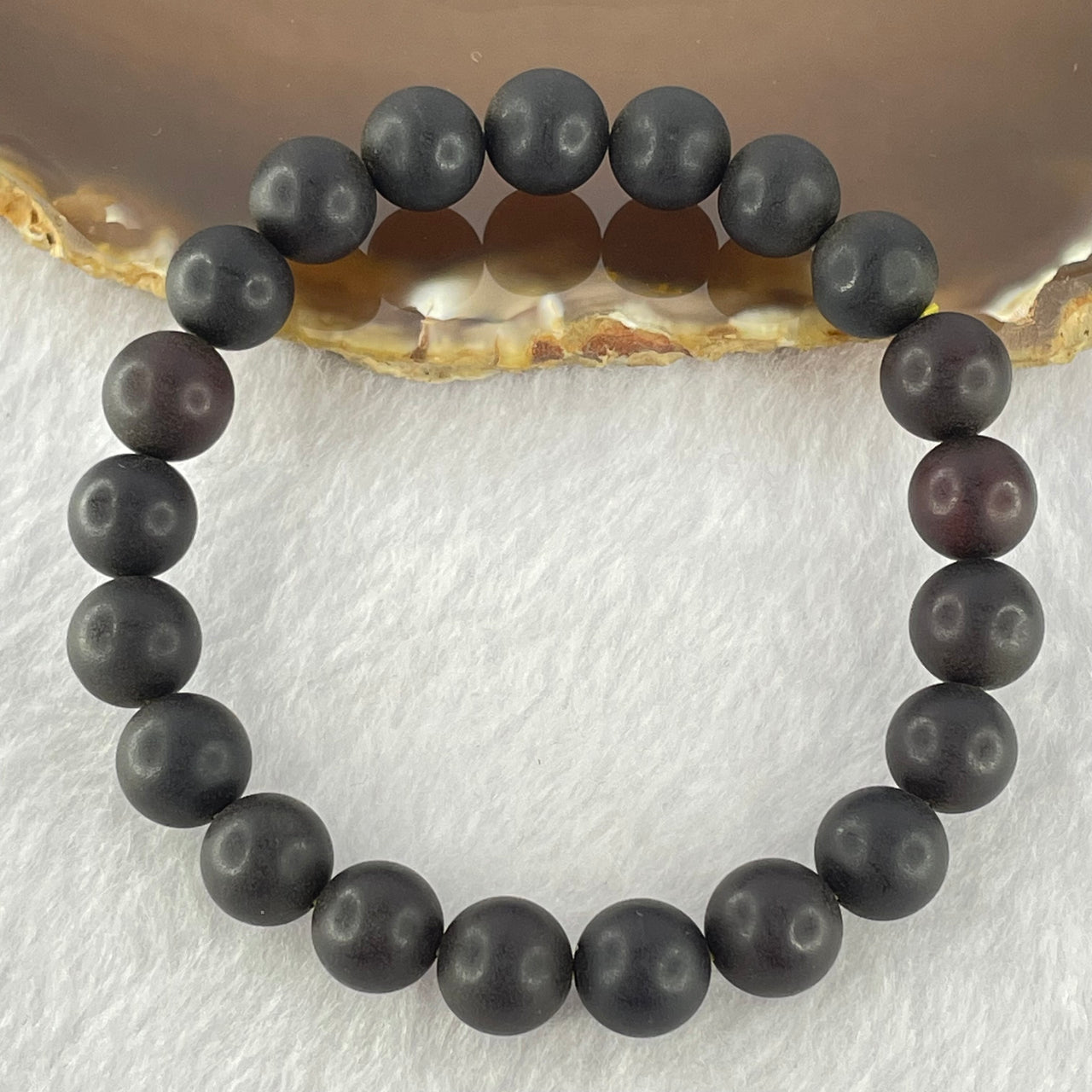 Natural Iron Blood King Amber Beads Bracelet 天然铁血王琥珀手链 10.50g 17cm 9.8mm 21 Beads