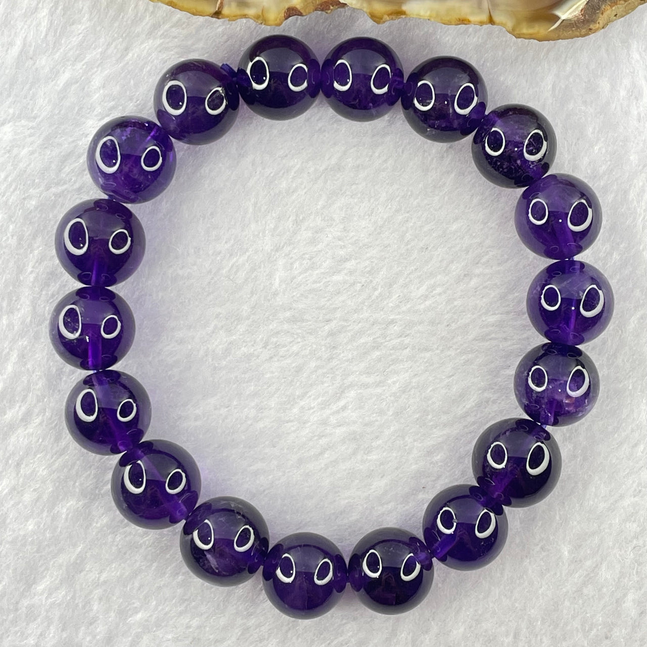 Good Grade Natural Amethyst Bracelet 39.64g 18cm 12.1mm 18 Beads