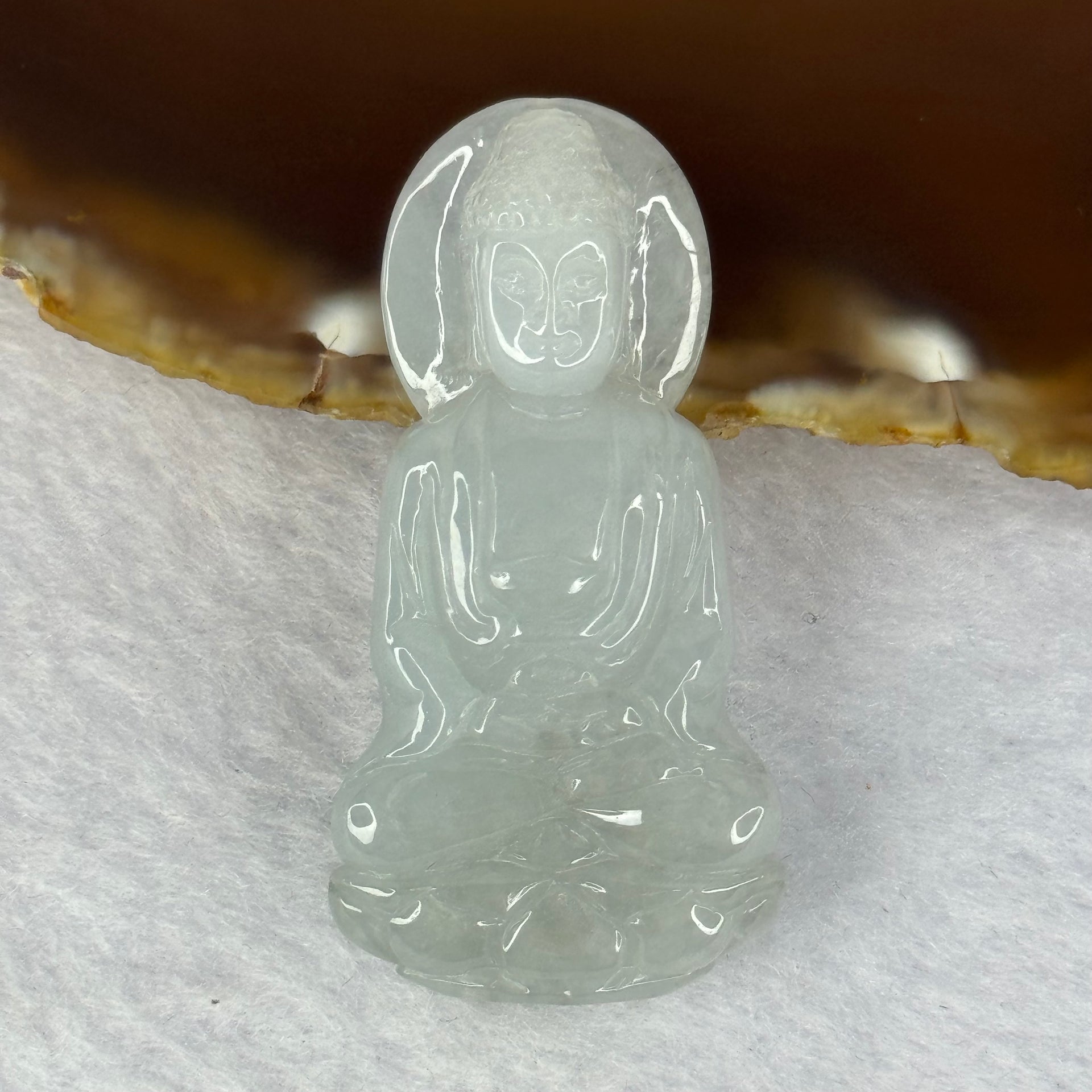 Type A Semi Icy Light Lavender Jadeite Buddha Pendant 25.90g 49.4 by 24.7 by 12.4mm - Huangs Jadeite and Jewelry Pte Ltd