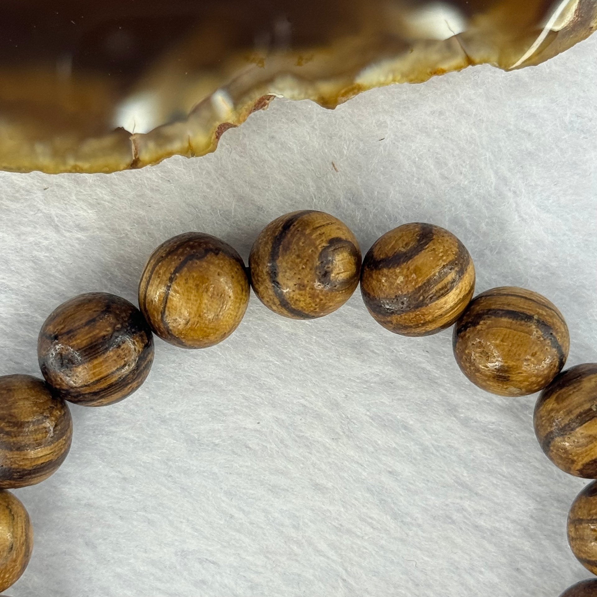 Natural Agarwood Beads Bracelet (Almost no Smell) 沉香木手链11.55g 18cm 12.1mm 17 Beads - Huangs Jadeite and Jewelry Pte Ltd