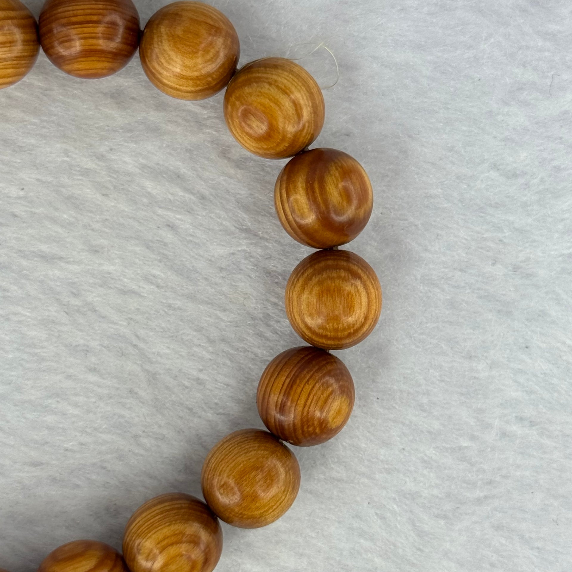 Natural Old Yabai Thuja Wood Beads Bracelet 老树崖柏手链 9.00g 16.5cm 10.1mm 19 Beads - Huangs Jadeite and Jewelry Pte Ltd