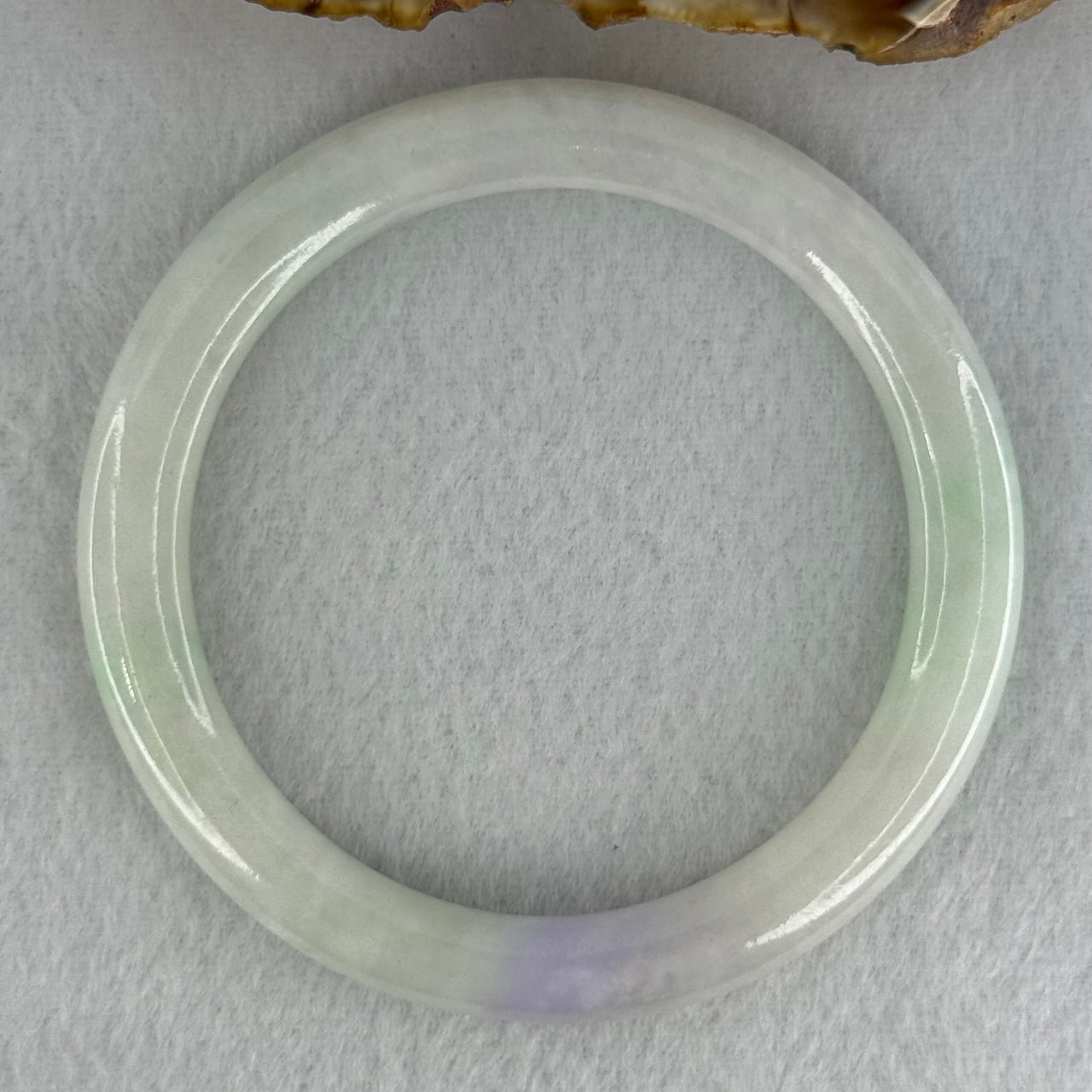 Type A Faint Green with Lavender Jadeite Bangle Internal Diameter 55.8mm 34.03g 7.4 by 8.7mm (Slight Internal Lines)