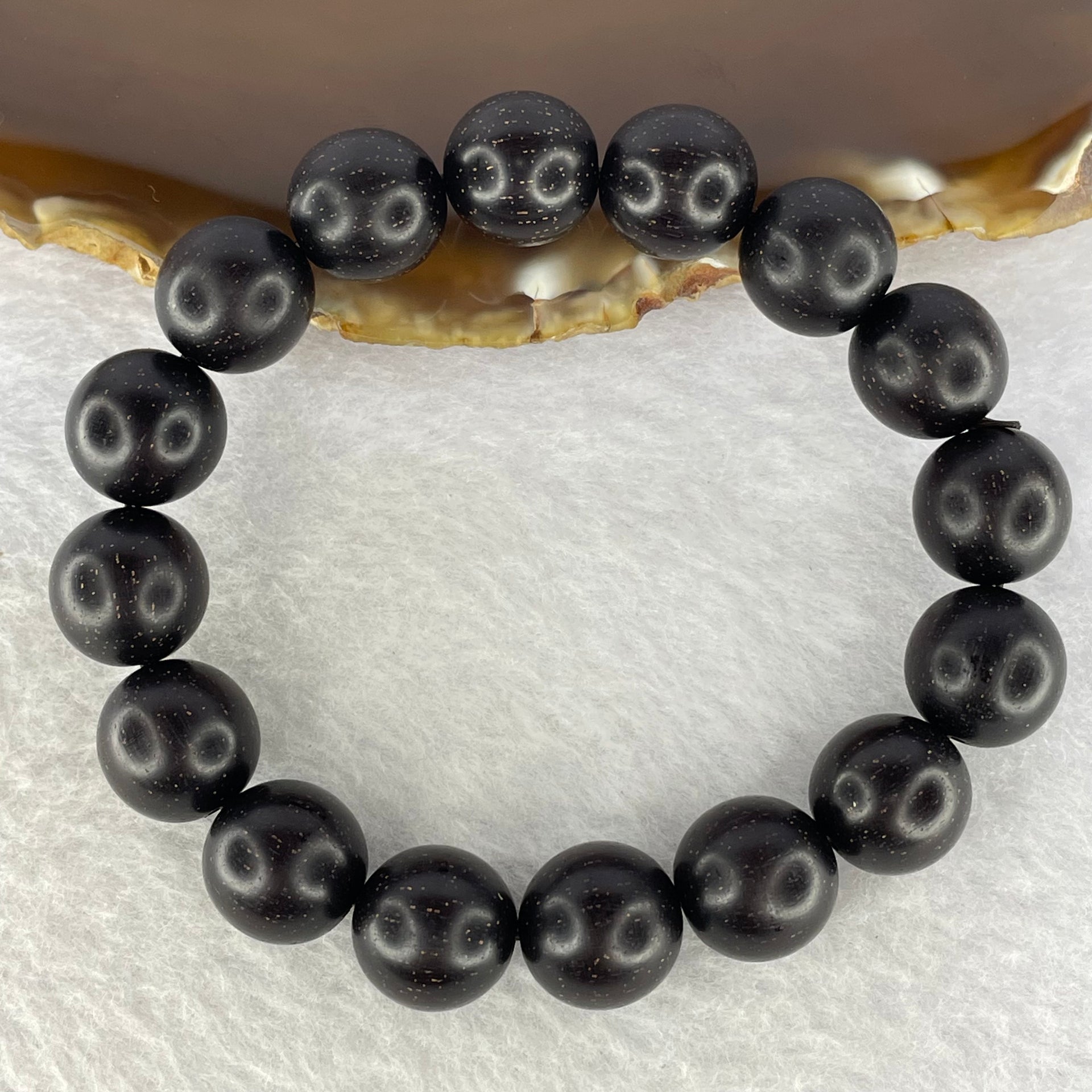 National Wild African Zitan Bracelet 野生非洲金星字檀手链 18.21g 12.6mm 16 Beads - Huangs Jadeite and Jewelry Pte Ltd