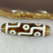 Natural Powerful Tibetan Old Oily Agate 9 Eyes Dzi Bead Heavenly Master (Tian Zhu) 九眼天诛 13.03g 47.9 by 13.0mm - Huangs Jadeite and Jewelry Pte Ltd