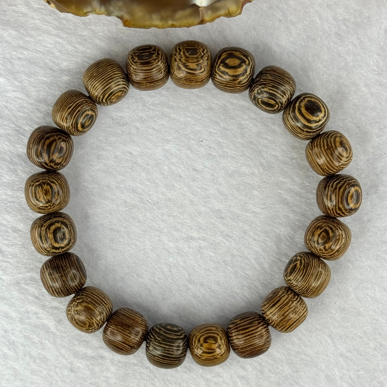 Natural Wenge Wooden Beads Bracelets 天然鸡翅木手链 9.37 16.5cm 10.3mm 21 Beads - Huangs Jadeite and Jewelry Pte Ltd