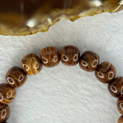 Natural Hainan Huang Huali Rosewood Beads Bracelet 天然海南黄花梨手链 9.94g 17cm 10.9mm 20 Beads - Huangs Jadeite and Jewelry Pte Ltd