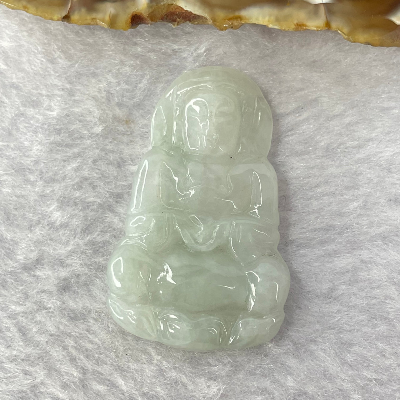 Type A Green Jadeite Guan Yin Pendant 8.54g  41.9 by 26.0 by 5.5mm - Huangs Jadeite and Jewelry Pte Ltd