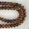 Natural Dark Brownish Yellow Flower Amber Beads Necklace 天然花珀项链 12.58g 58cm 6.6mm 109 Beads