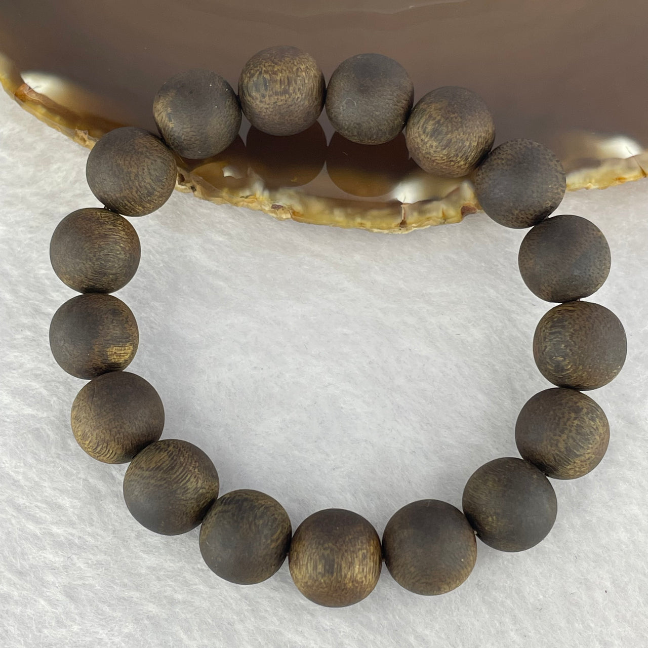 Rare Very Very High End Very Old Wild Vietnam Qi Nan Sinking Type Agarwood Beads Bracelet 罕见非常高端非常古老野生越南奇南沉沉型沉香珠手链 18.73g 18.5 cm 12.8 mm 17 Beads - Huangs Jadeite and Jewelry Pte Ltd