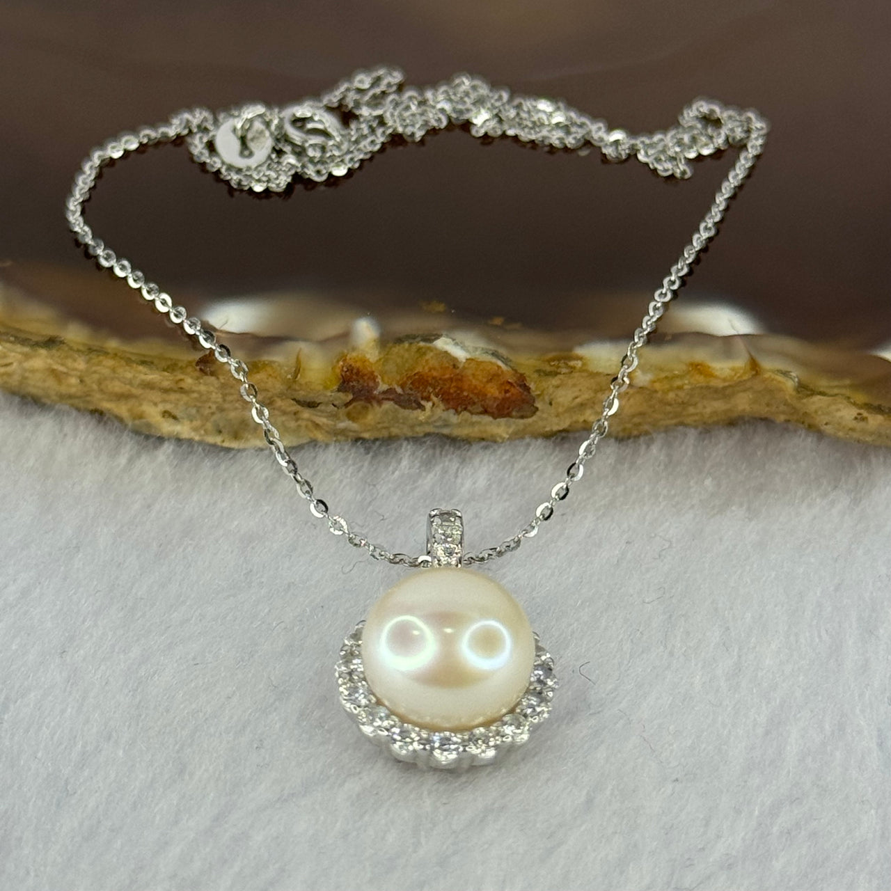 Natural Pearl in S925 Sliver Multi Purpose Pendant Clasp in S925 Silver Necklace 4.52g 10.5mm