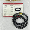 Natural Dark Matt Black Amber Beads Necklace 天然大黑天翁琥珀项链 14.98g 44cm 7.7mm 60 Beads