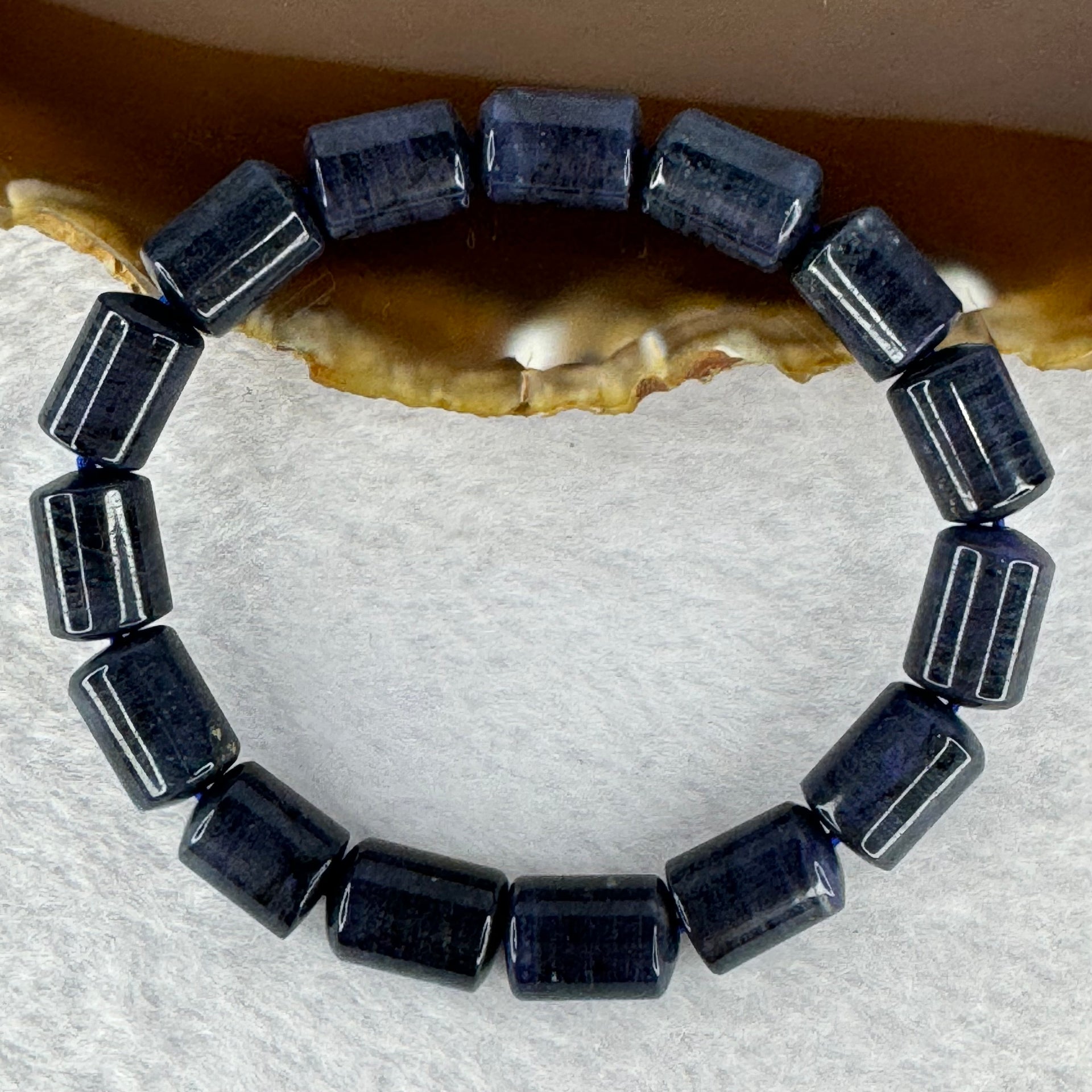 Uncommon Natural Dumortierite Bracelet 30.33 16.5cm 12.6 by 8.9mm 15 Lulu Tong - Huangs Jadeite and Jewelry Pte Ltd