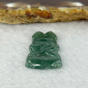 Type A Icy Blueish Green Jadeite Rabbit Pendant 2.45g 27.7 by 16.1 by 2.7mm - Huangs Jadeite and Jewelry Pte Ltd