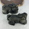 Rare Natural Tibetan Meteorite Tektite Pixiu Display Pair 832.1g each about 87.1 by 50.9 by 50.3mm