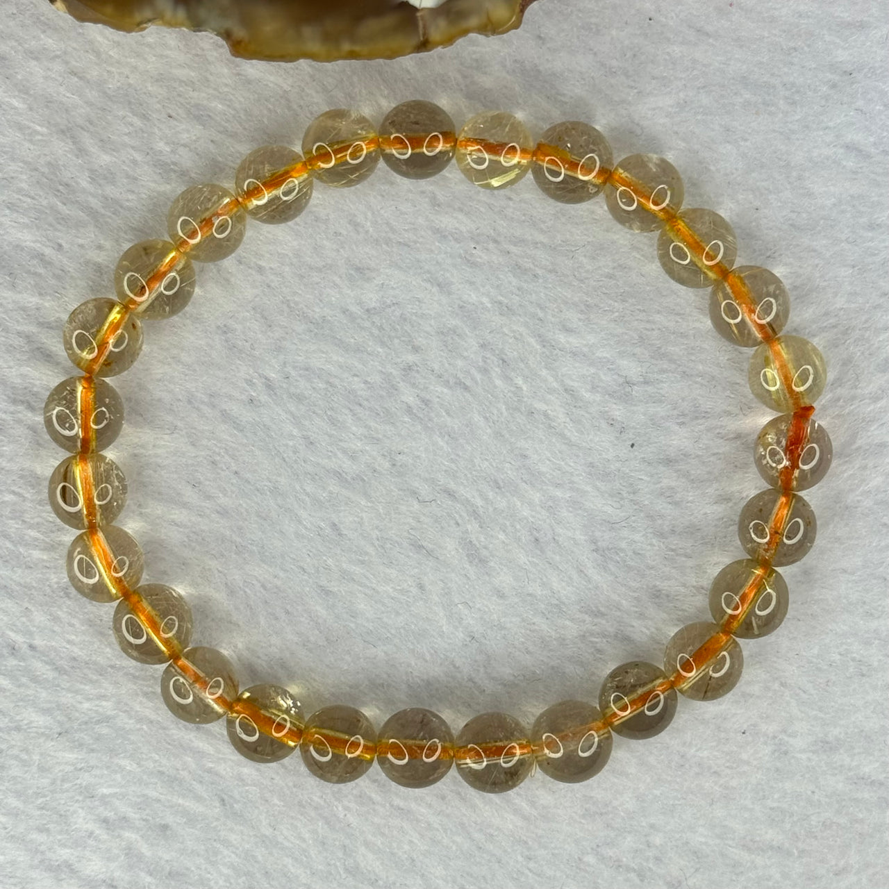 Natural Golden Rutilated Quartz Beads 天然金发水晶手链 12.88g 15.5cm 7.2mm 27 Beads - Huangs Jadeite and Jewelry Pte Ltd