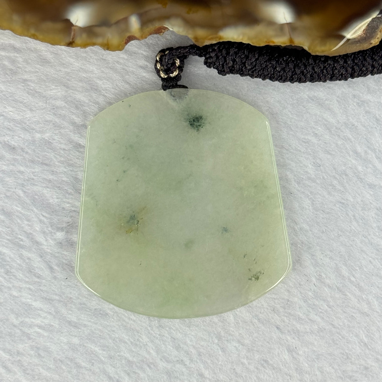 Type A Light Green Jadeite Wu Shi Pai 13.05g 39.9 by 37.7 by 3.0mm - Huangs Jadeite and Jewelry Pte Ltd