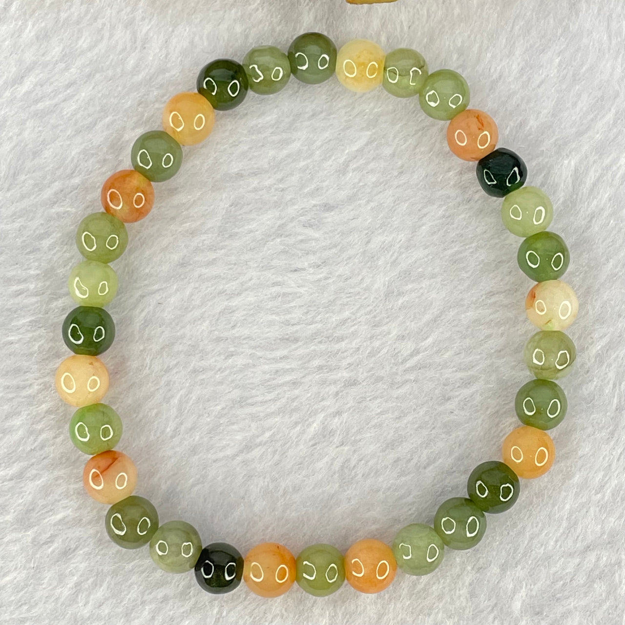 Type A Mixed Color Jadeite Beads Bracelet 10.27g 6.1mm 32 Beads