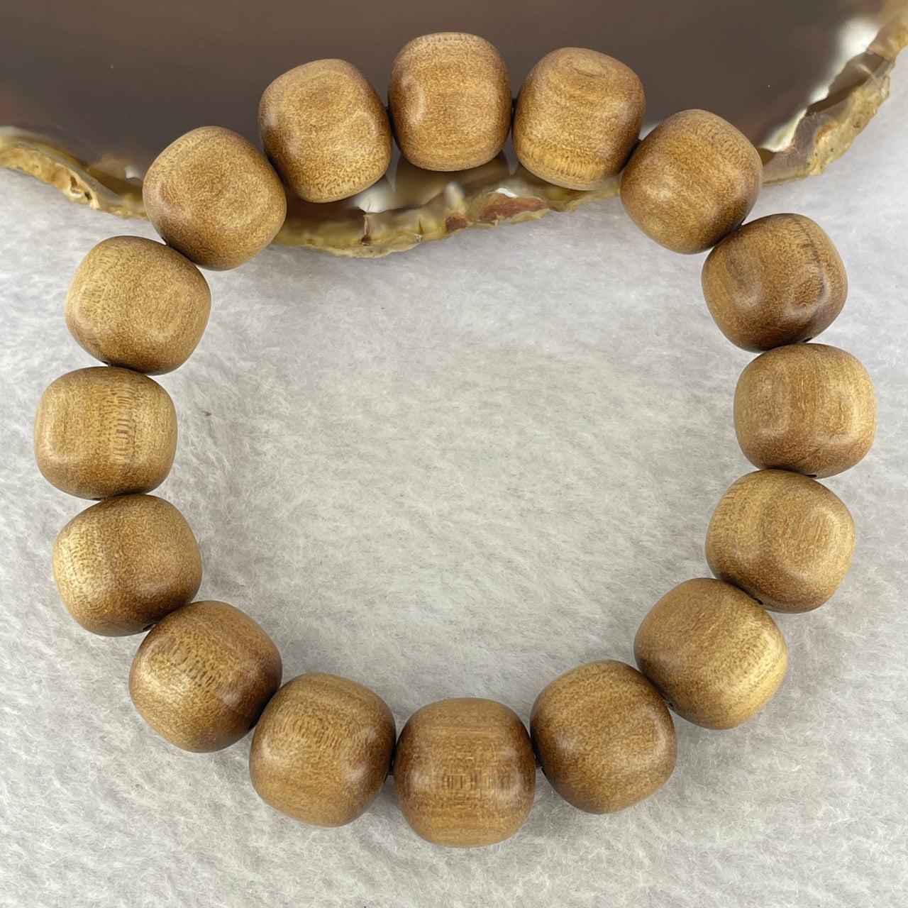 Natural Wild Old India Sandalwood Bracelet 老山檀手链  22.58g 14.3 mm 16 Beads - Huangs Jadeite and Jewelry Pte Ltd