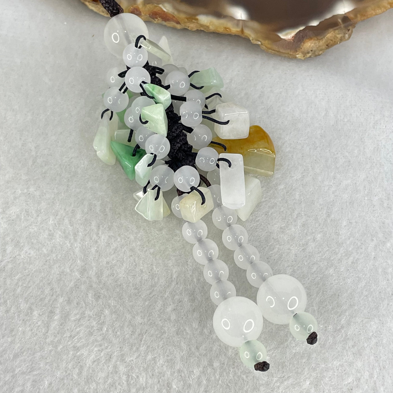 Type A Muti Color Jadeite Fragments And Crystal Hanging Display 22.94g 13.3 by 6.2 by 3.3mm 22pcs