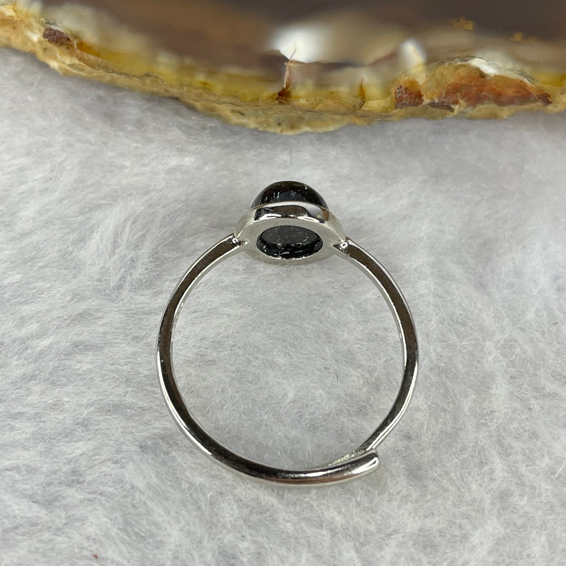 Good Grade Natural Super 7 Crystal in 925 Sliver Ring (Adjustable Size) 天然超级七水晶 925 银戒指（可调节尺寸) 1.62g 9.0 by 7.0 by 4.6mm - Huangs Jadeite and Jewelry Pte Ltd