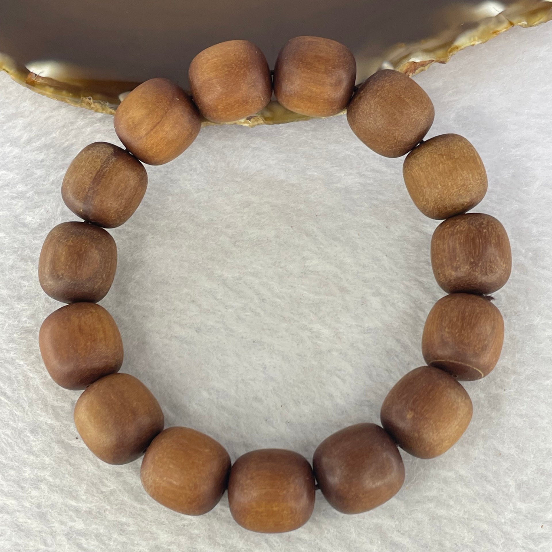 Natural Wild Australian Sandalwood Beads Bracelet 自然野生澳大利亚檀香手链 31.45g 14.6 mm 15 Beads - Huangs Jadeite and Jewelry Pte Ltd