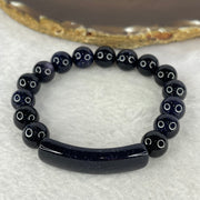 Natural Dark Blue Goldstone Bracelet 天然蓝砂石手链 25.80g 16cm 39.1 by 10.0 by 6.2mm  10.1mm 15 Beads - Huangs Jadeite and Jewelry Pte Ltd