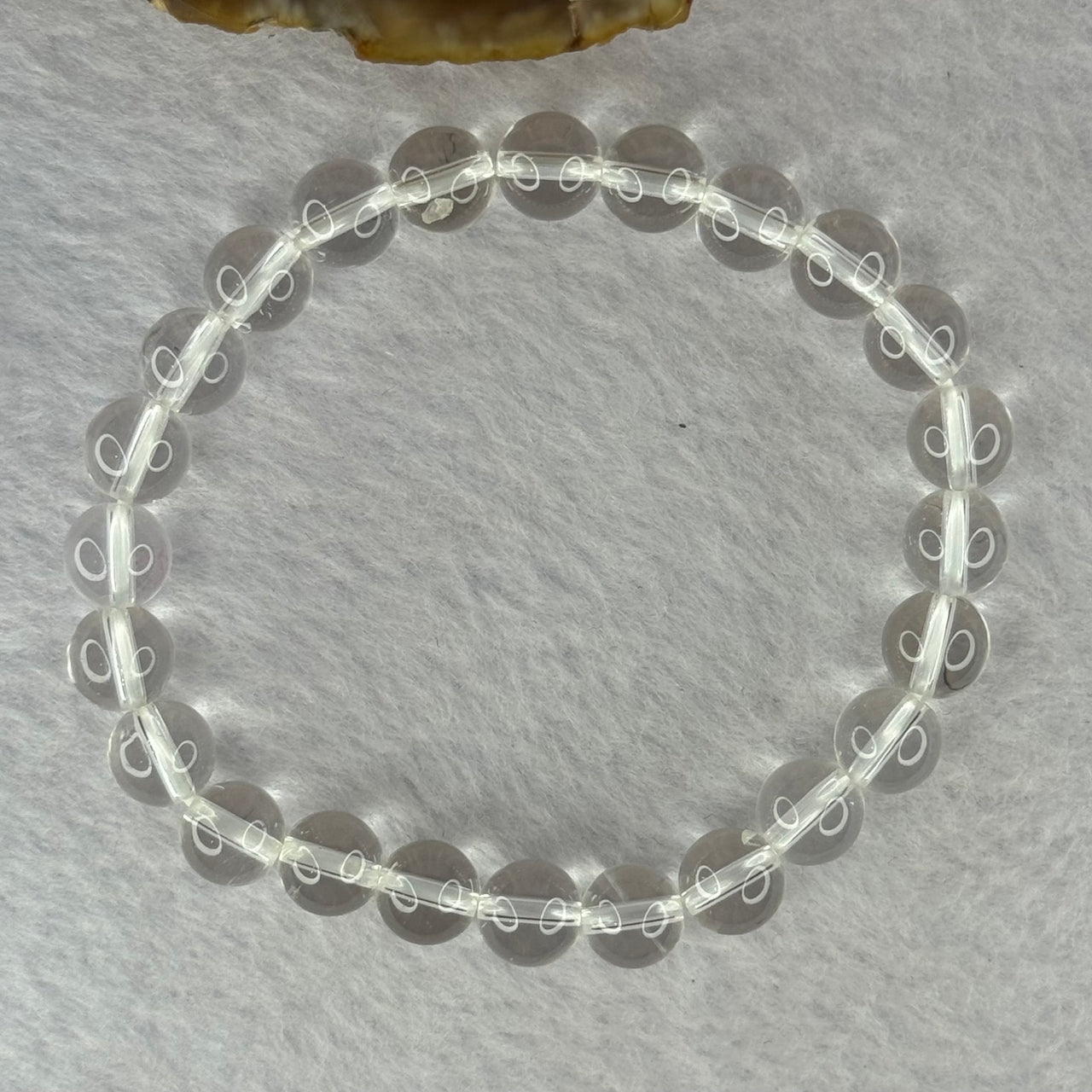 Natural Clear Quartz Bracelet 天然白水晶手链 18.62g 16.5cm 8.4mm 24 Beads