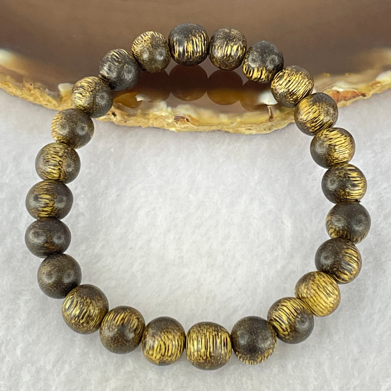 Natural Wild Vietnam Lu Qi Nan Agarwood Beads Bracelet 天然野生越南鹿其南沉香珠手镯 6.71g 16cm 9.0mm 24 Beads