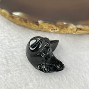 Type A Opaque Black Omphasite Dog Pendant / Charm A货墨翠狗牌 10.94g 20.3 by 19.7 by 24.3 mm - Huangs Jadeite and Jewelry Pte Ltd