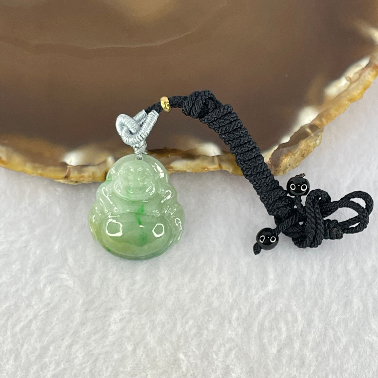 Type A Green Milo Buddha Pendant 7.92g 24.7 by 23.0 by 8.7mm