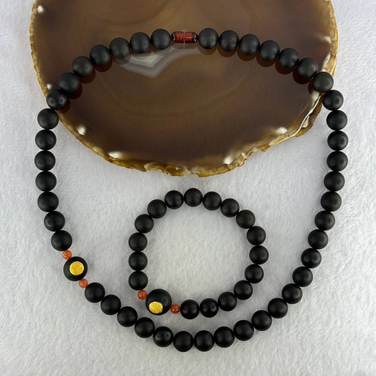 Very Very Good Grade Opaque Natural Dark Matt Black Amber Beads Jewelry Set Total Weight 42.60g Bracelet 16.5cm 10.1mm 17 Beads 13.6mm 1 Bead, Necklace 10.5mm 43 Beads 12.5mm 1 Bead