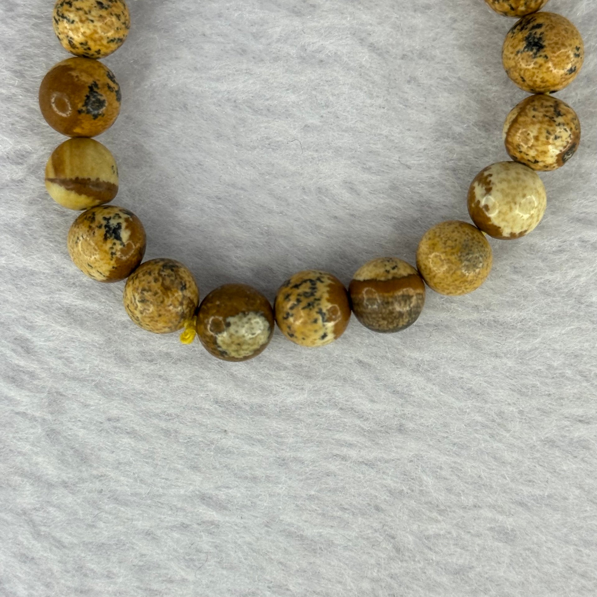 Natural Picture Jasper Bracelet 12.67g 12.5cm 8.2mm 19 Beads - Huangs Jadeite and Jewelry Pte Ltd